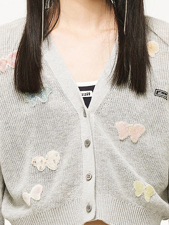 Butterfly Embroidery Knit Cardigan