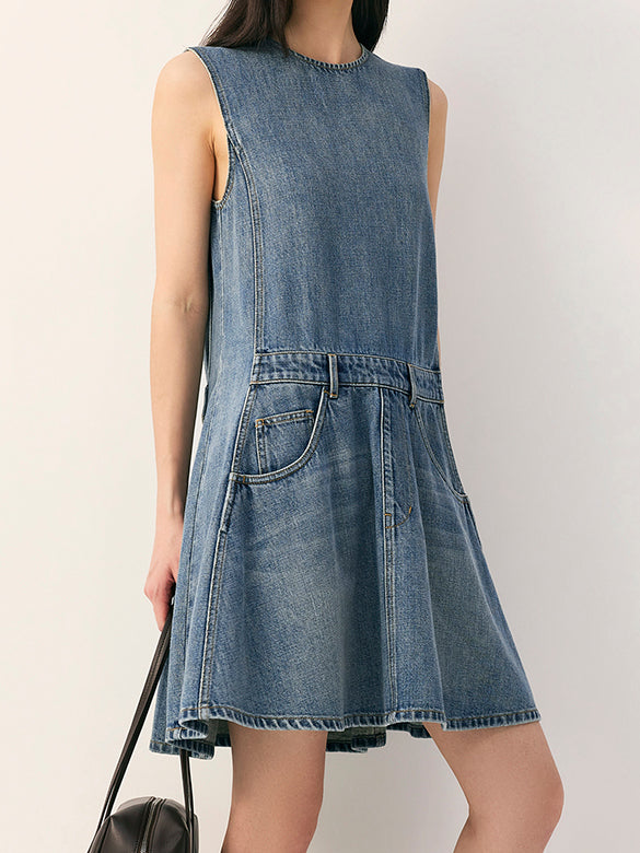 Sleeveless Denim Dress