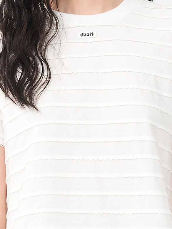 Frill Stripe Design T-shirt