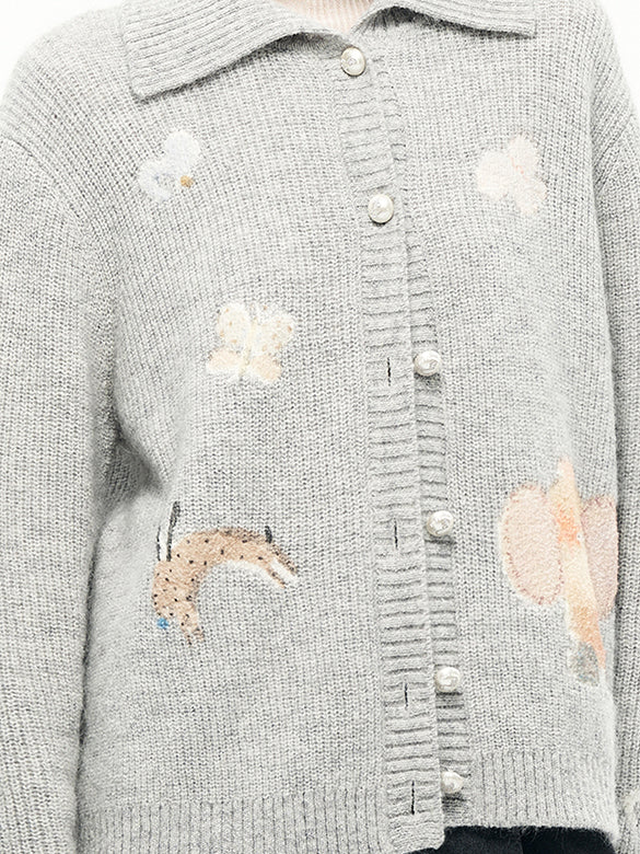 Character Design Knit Cardigan