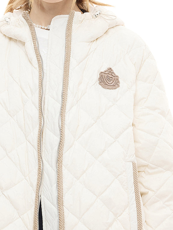 Corduroy Piping Monogram Down Jacket