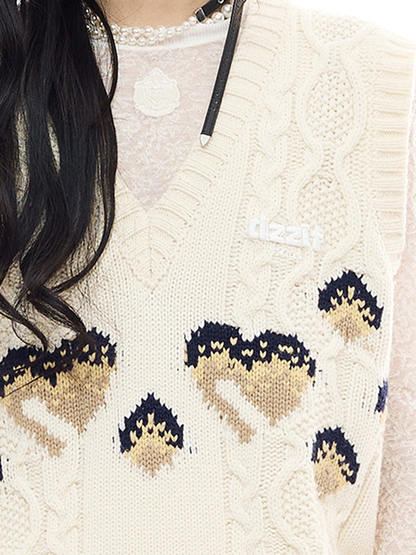 d Logo Pattern Design Knit Vest