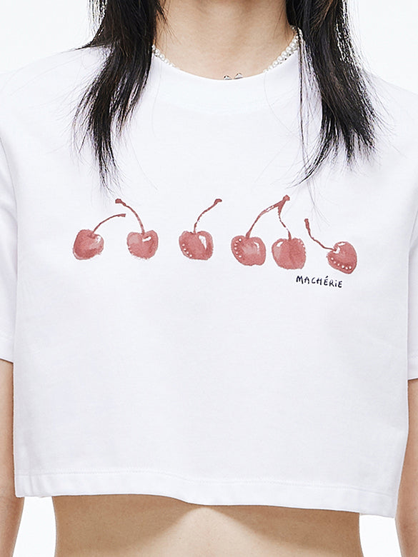 Cherry Printed Short T-shirt