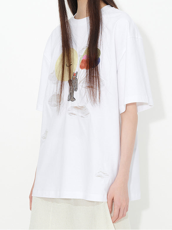 Euan Roberts Collaboration Printed Embroidery T-shirt