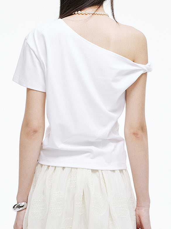 One-shoulder Design T-shirt