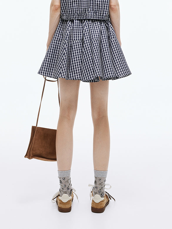 Plaid Flare Skirt