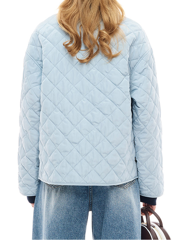 Corduroy-Collar Quilting Jacket