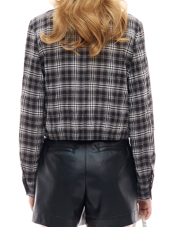 Plaid frill Blouse