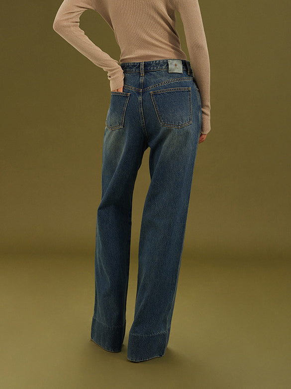 Hem Switch Flare Denim Pants