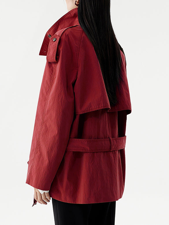 Red Half Trench-coat