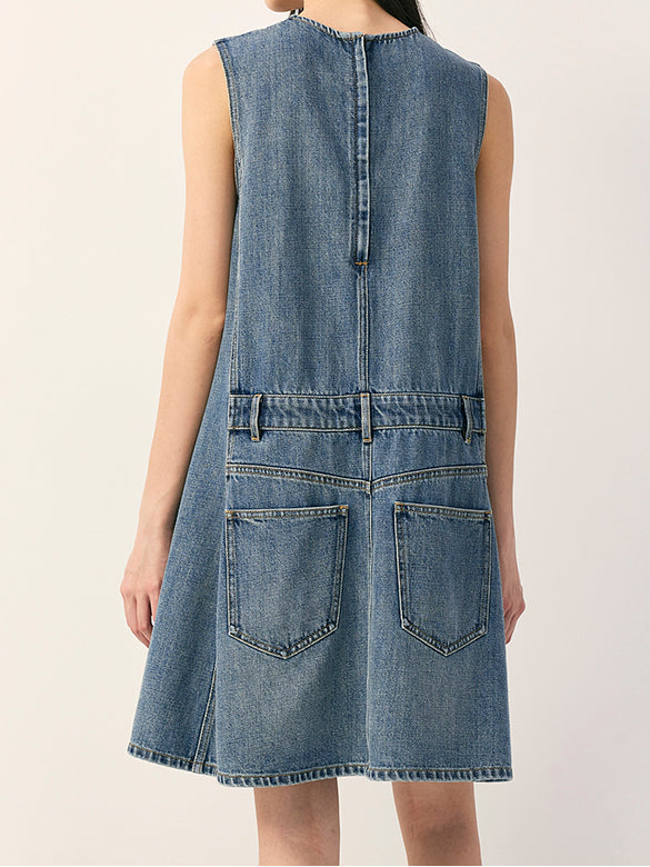 Sleeveless Denim Dress