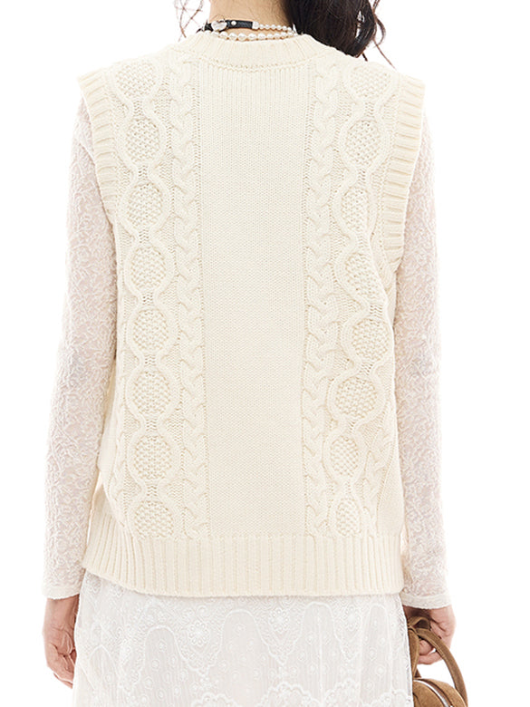 d Logo Pattern Design Knit Vest