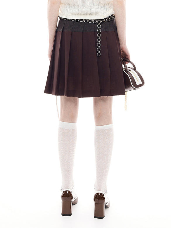 Plaid Pleats Skirt
