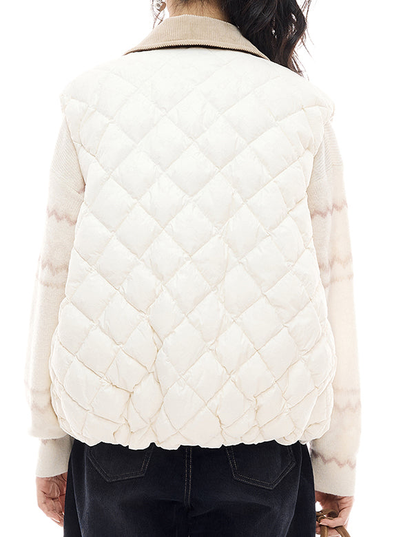 Corduroy Collar Monogram Down Vest