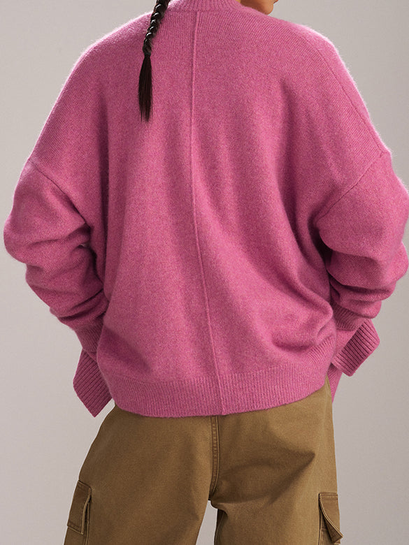 Asymmetry Design Color Knit Cardigan