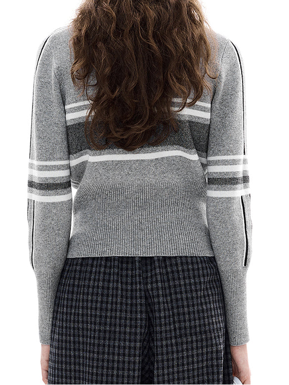 Line Design Zipper Knit