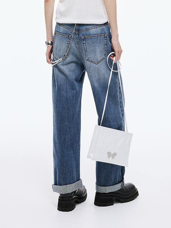 Pearl Wallet-chain Denim Pants