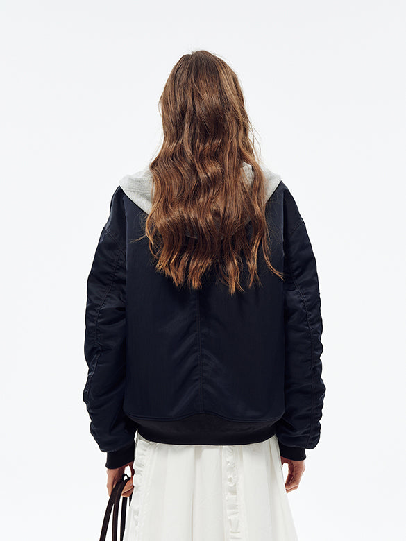 Sweat Hoodie Combination Blouson