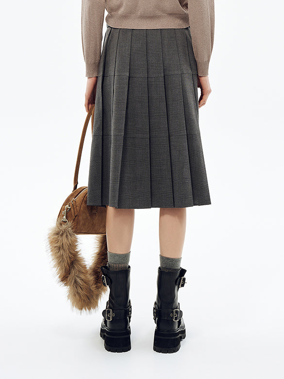 Design Switch Pleats Skirt