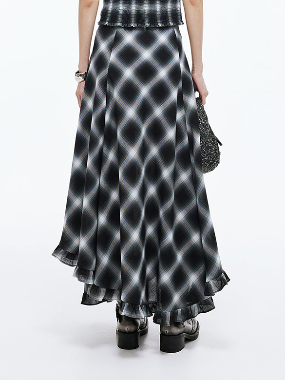 Plaid Flare Skirt