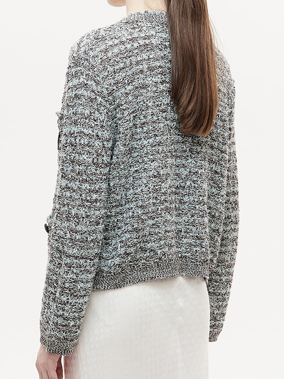 Marbled Color Knit Cardigan