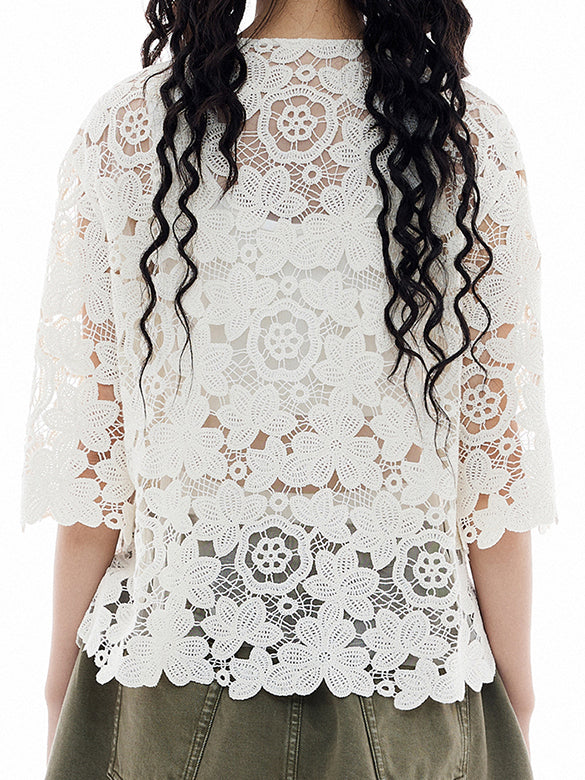 Cotton Lace Cardigan