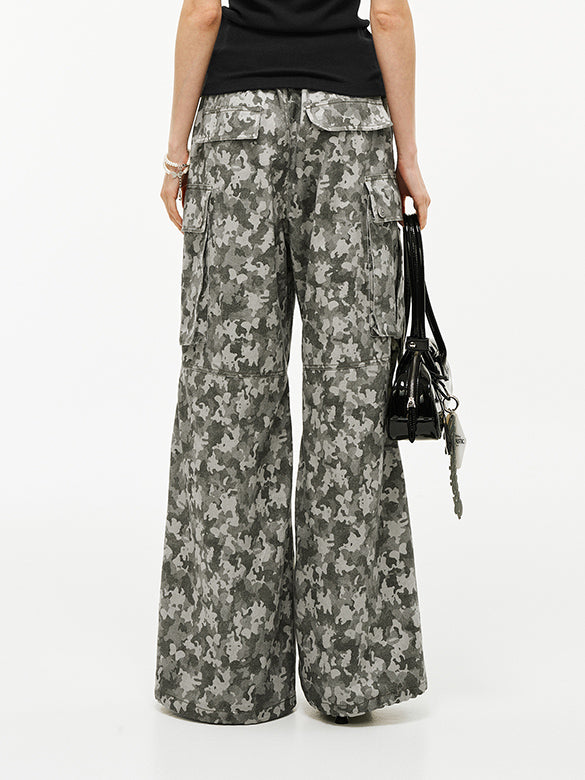 Camouflage Denim Cargo Pants