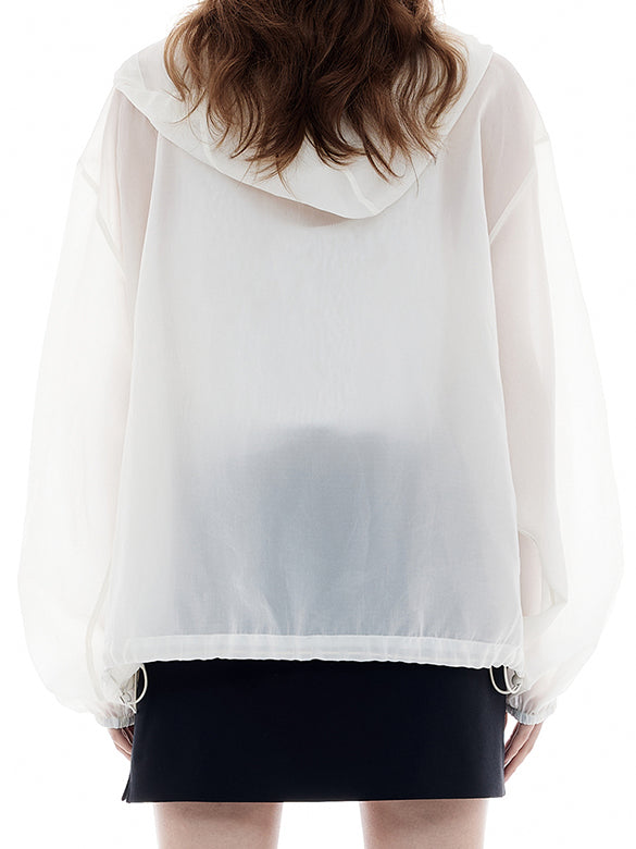 Frill Design Sheer Blouson