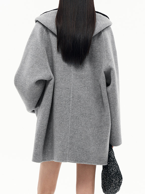 Reversible Pompon Hoodie Outer