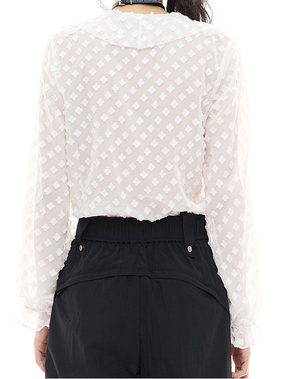 Flower Dot Frill blouse