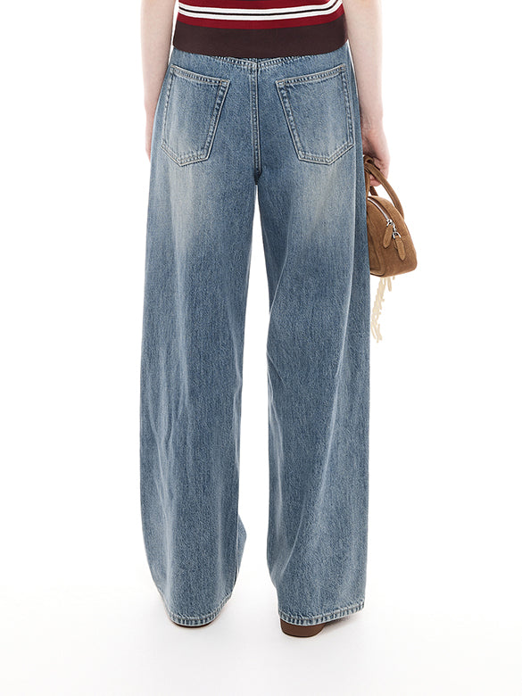 Belted Denim Pants