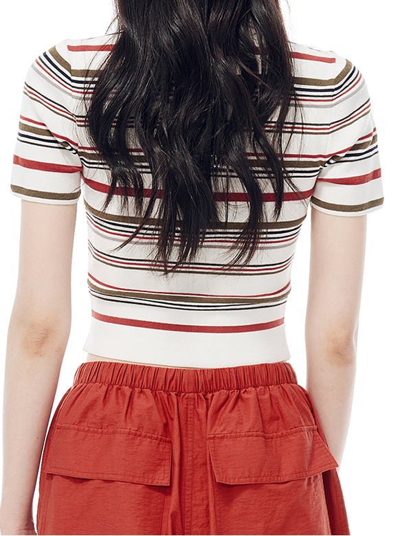 Retro Color Stripe Knit