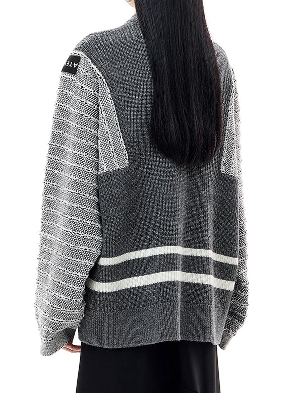 Pattern Zipper Knit