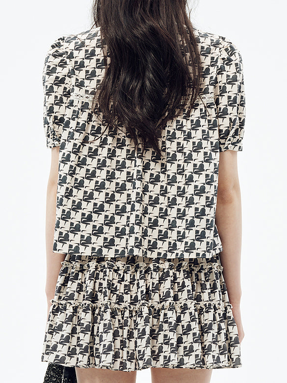 Monogram Printed Blouse