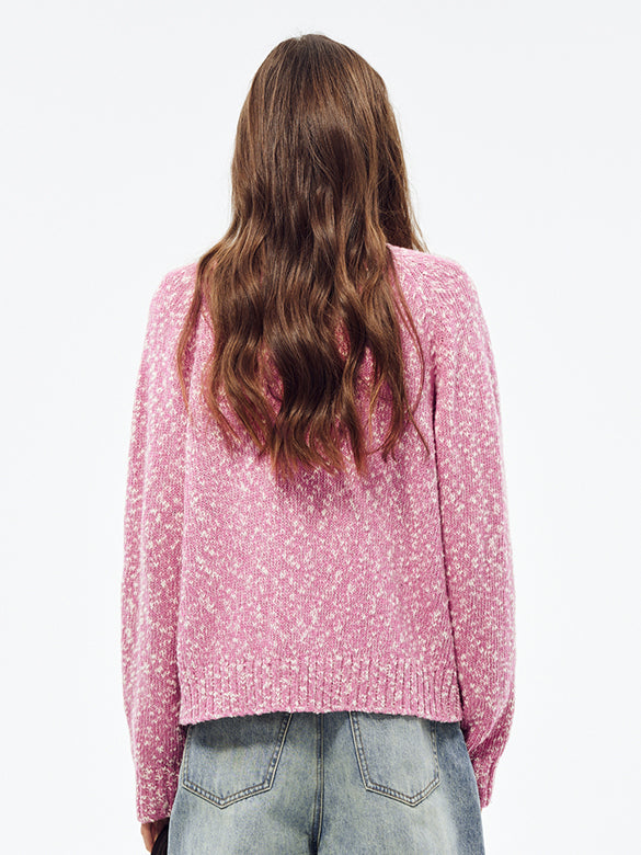 Flower Motif Knit Cardigan