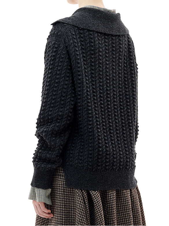 Collar Design Knitting Top