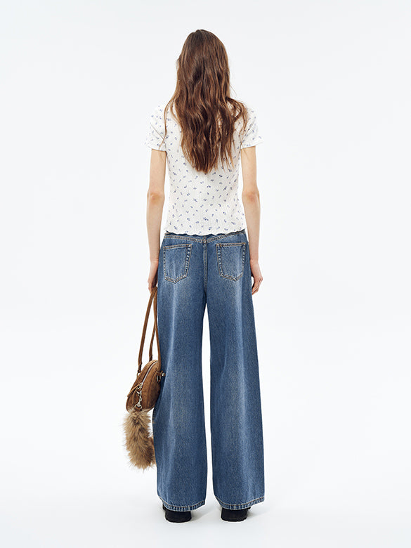 Switching Design Denim Pants