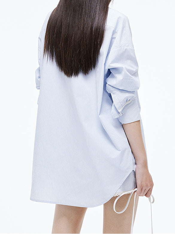 Lace Piping Stripe Shirt