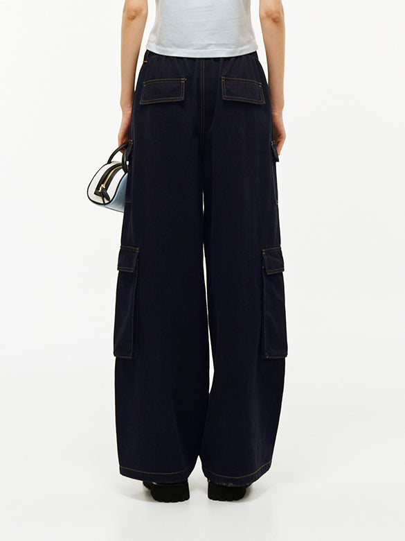 Rigid Denim Cargo Pants
