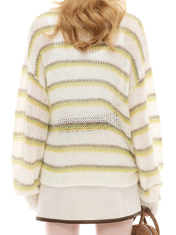 Mohair Stripe Knit Top