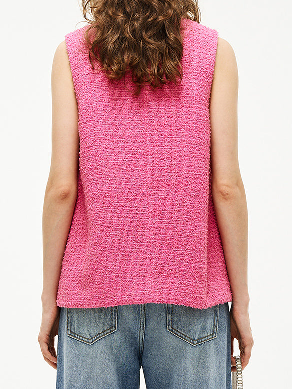 Pink Tweed Vest