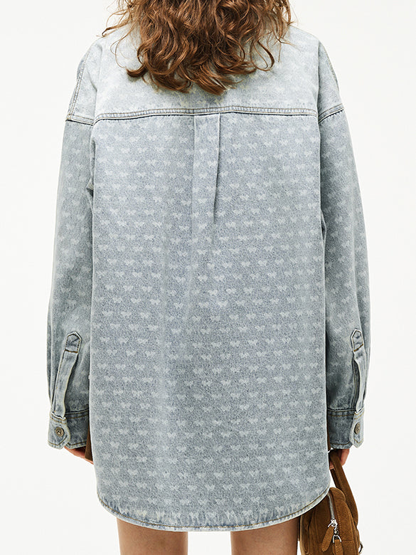 Butterfly Pattern Denim Shirt