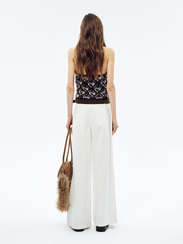 Monogram Halter-neck Knit Top