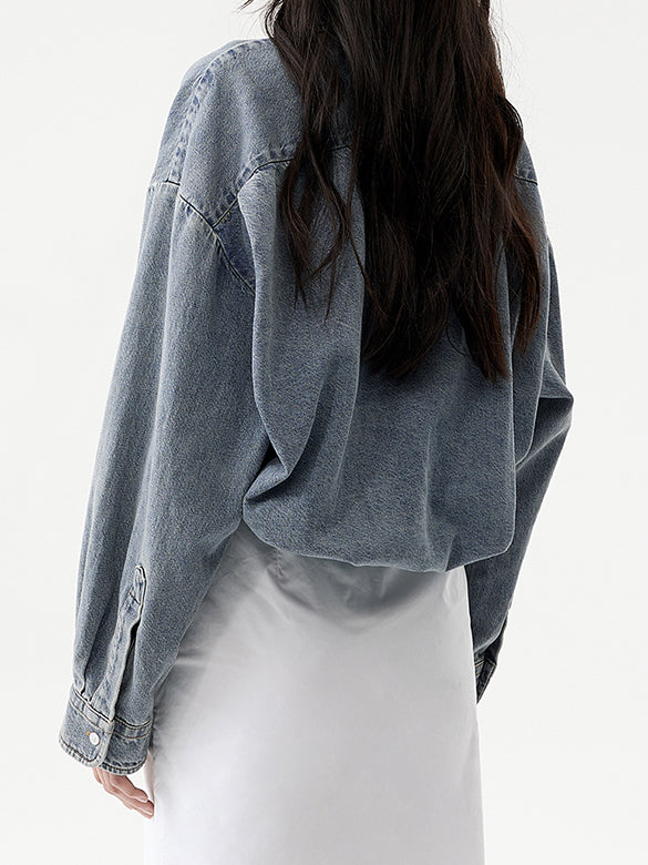 Waist Aperture Denim Shirt