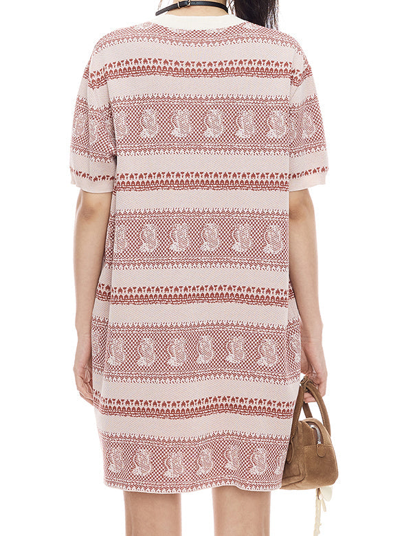 Sequins & Embroidery Knit Dress