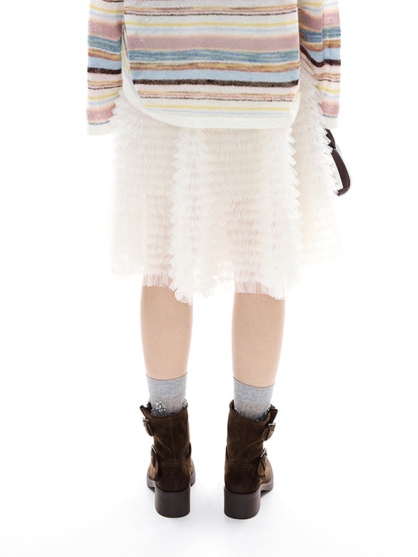 White Tulle Tiered Skirt