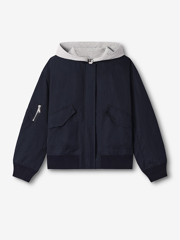 Sweat Hoodie Combination Blouson