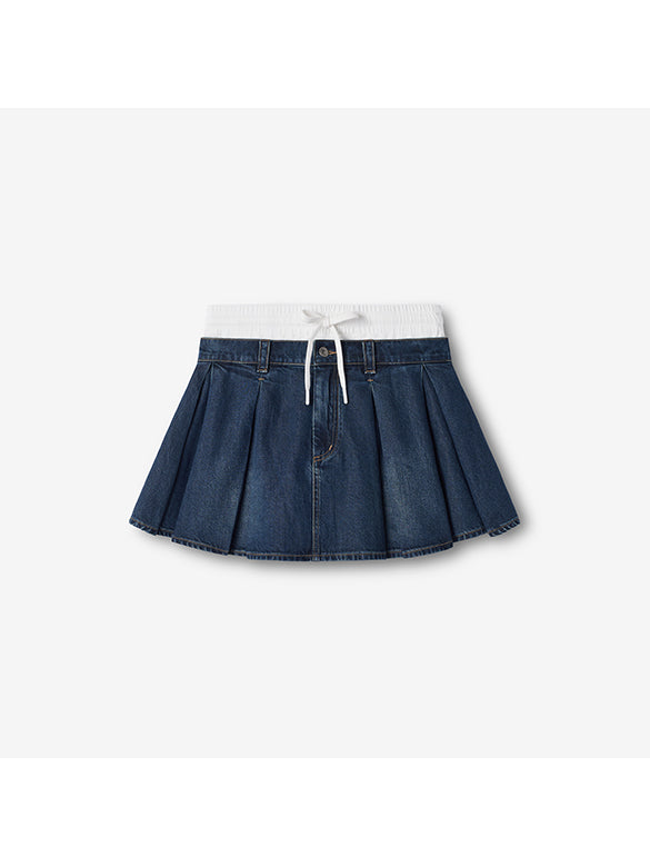 Waist Double Denim Skirt