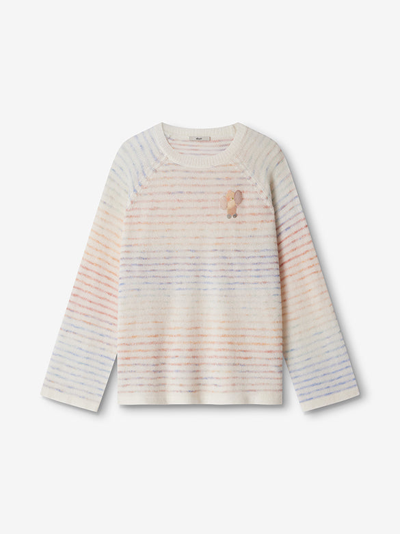 Gradation Color Stripe Knit Top