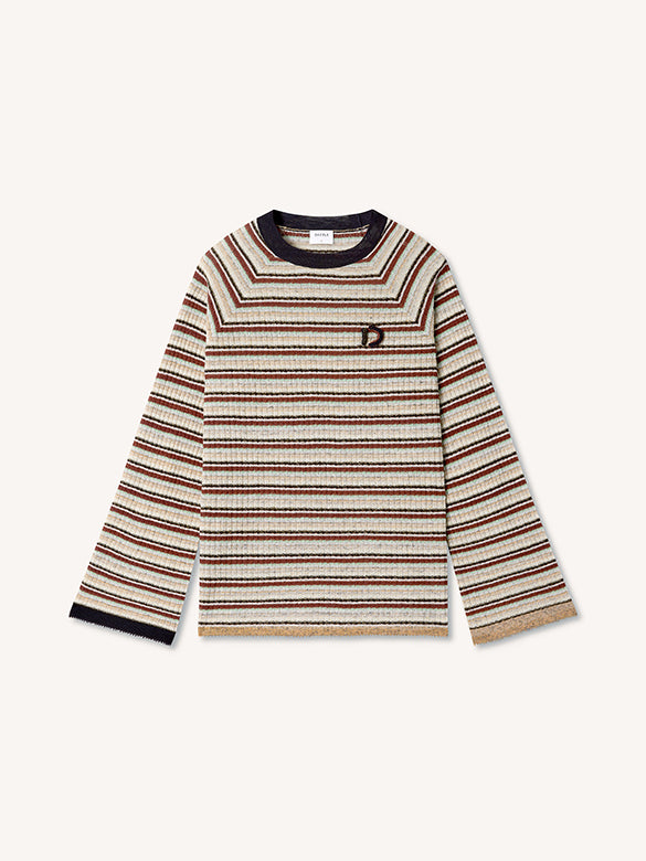 Retro Color Stripe Knit Top